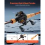 VEVOR stang og fiskehjul Combo, IM7 Carbon Fiber Baitcasting stang og hjul Combo, bas fiskestang med 6+1 BB System, 7.0:1 G