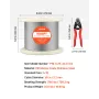 VEVOR 3.2 mm Wire Rope, 304.8 m Length, 316 Stainless Steel Wire Cable with Cutter, 798 kg Breaking Strength, 1 x 19 Strands Con