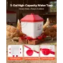 Automatic Chicken Feeder & Waterer Set, 19 L/18.14 kg, Rain Proof Hanging Poultry Feeder with Water Cup No Waste, Automatic Grav