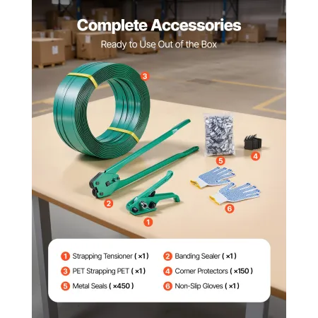 Banding Strapping Kit, Heavy Duty Banding Sealer Tool med 457 m