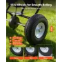 VEVOR Walk-Behind Spreader, 3.66m Spreading Width, Push Broadcast Spreader with 13" All-Terrain Tires, Adjustable Flow Control, 