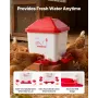 VEVOR 19L Automatic Chicken Waterer, 6 Water Ports, Automatic-Fill Water Cup, Automatic Gravity Waterer with Convenient Handle S