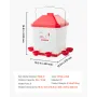 19L Automatic Chicken Waterer, 6 Water Ports, Automatic-Fill Water Cup, Automatic Gravity Waterer with Convenient Handle Sealed 