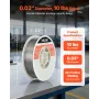 Flux Core MIG Welding Wire, E71T-11 0.8mm 4.5kg, Gasless Mild Steel Welding Wire with Low Spatter for All Position Arc Welding, 