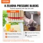 Frugtvin Press, 4,75 gallon/18L, massivt trækurv med 8 blokke