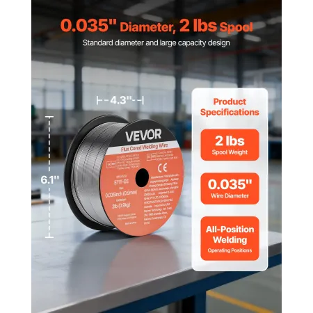Flux Core MIG-svejsetråd, E71T-GS 0,9 mm 0,9 kg, gasfri blødt