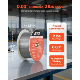 Solid MIG Welding Wire, ER308L 0.8mm 0.9kg, Low Spatter Stainless Steel Welding Wire with High Feedability for All-Position Gas 