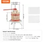 Fruit Wine Press, 4.4 Gallon/16.7L, Solid Wood Basket with 8 Blocks, Manual Juice Maker, Cider Apple Grape Tincture Vegetables H