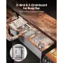 3 Compartment Sink, 18-Gauge 304 Stainless Steel, 254x356x254 mm Bowl Size, 3 Bay Commercial Under Bar Sink with Double Drainboa