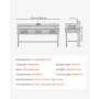 3 rums vask, 18-gauge 304 rustfrit stål, 254x356x254 mm