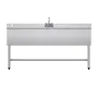 3 Compartment Sink, 18-Gauge 304 Stainless Steel, 254x356x254 mm Bowl Size, 3 Bay Commercial Under Bar Sink with Double Drainboa