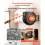 Retractable Air Hose Reel, 15m x 9.5mm PVC Air Hose Max 300PSI, Enclosed Air-Compressor Hoses Reel Auto Rewind with 1m Lead in, 
