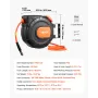 Retractable Air Hose Reel, 15m x 9.5mm PVC Air Hose Max 300PSI, Enclosed Air-Compressor Hoses Reel Auto Rewind with 1m Lead in, 