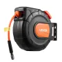 Retractable Air Hose Reel, 15m x 9.5mm PVC Air Hose Max 300PSI, Enclosed Air-Compressor Hoses Reel Auto Rewind with 1m Lead in, 