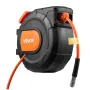 Retractable Air Hose Reel, 15m x 9.5mm PVC Air Hose Max 300PSI, Enclosed Air-Compressor Hoses Reel Auto Rewind with 1m Lead in, 