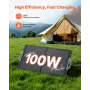 100W Foldable Solar Panel, 24% High-Efficiency Portable Monocrystalline Solar Panel Charger with MC4 Output, USB-A, Type-C & DC 