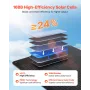 VEVOR 100W Foldable Solar Panel, 24% High-Efficiency Portable Monocrystalline Solar Panel Charger with MC4 Output, USB-A, Type-C