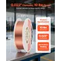 VEVOR Solid MIG Welding Wire, ER70S-6 0.6mm 4.5kg, Low Spatter Mild Steel Welding Wire with High Deoxidizers for All-Position Ga