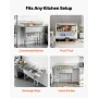 3 Compartment Sink, 18-Gauge 304 Stainless Steel, 254x356x254 mm Bowl Size, 3 Bay Commercial Kitchen Prep & Utility Sink with 2 
