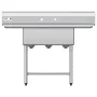 3 Compartment Sink, 18-Gauge 304 Stainless Steel, 254x356x254 mm Bowl Size, 3 Bay Commercial Kitchen Prep & Utility Sink with 2 