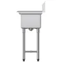 3 Compartment Sink, 18-Gauge 304 Stainless Steel, 254x356x254 mm Bowl Size, 3 Bay Commercial Kitchen Prep & Utility Sink with 2 