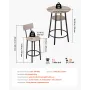 Bar Table, 3PCS 596.9mm Bars Tables Set, Bar Tables and Chair Set with Rounded Corner Design, Round Pub Table with Two Stools fo