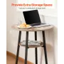 Bar Table, 3PCS 596.9mm Bars Tables Set, Bar Tables and Chair Set with Rounded Corner Design, Round Pub Table with Two Stools fo