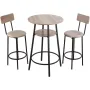 VEVOR Bar Table, 3PCS 596.9mm Bars Tables Set, Bar Tables and Chair Set with Rounded Corner Design, Round Pub Table with Two Sto