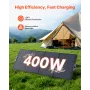 400W Foldable Solar Panel, 24% High-Efficiency Portable Monocrystalline Solar Panel Charger with MC4 Output & 10-in-1 DC Adapter