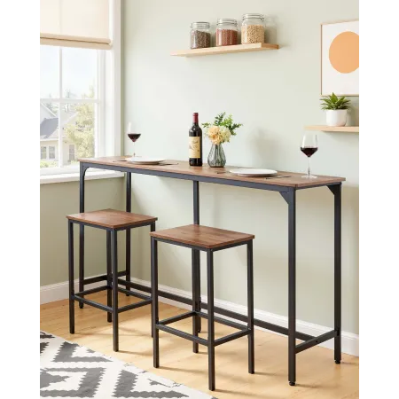 VEVOR Bar Table, 1PCS 1600.2mm Kitchen Bar Table, Tall Dining Tables with Rounded Edge, Rectangular High Top Kitchen Tables for 