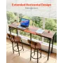 Bar Table, 1PCS 1600.2mm Kitchen Bar Table, Tall Dining Tables with Rounded Edge, Rectangular High Top Kitchen Tables for Balcon