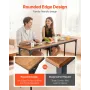 VEVOR Bar Table, 1PCS 1600.2mm Kitchen Bar Table, Tall Dining Tables with Rounded Edge, Rectangular High Top Kitchen Tables for 