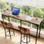 VEVOR Bar Table, 1PCS 1600.2mm Kitchen Bar Table, Tall Dining Tables with Rounded Edge, Rectangular High Top Kitchen Tables for 