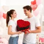 Forever Flowers, 50 Preserved Roses in a Heart Shape Box, Eternal Flowers Immortal Bouquet Birthday Present for Delivery Prime W