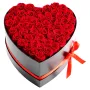 VEVOR Forever Flowers, 50 Preserved Roses in a Heart Shape Box, Eternal Flowers Immortal Bouquet Birthday Present for Delivery P