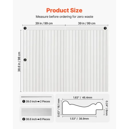 VEVOR Wall Molding Kit, Wainscoting Panels, Lightweight Paintable Polystyrene, Easy to Install, Wide & Narrow Accent Wall Trim f