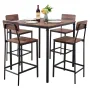 VEVOR Bar Table, 5PCS 889mm Bars Tables Set, Bar Tables and Chair Set with Rounded Edge Design, Square Pub Table with Four Stool