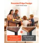 Bar Table, 5PCS 1193.8mm Bars Tables Set, Bar Tables and Chair Set with Rounded Edge Design, Rectangular Pub Table with Four Sto