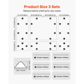 VEVOR Wall Molding 3 Pack, Wainscoting Panels Kit, Lightweight Paintable Polystyrene, Easy to Install Accent Wall Trim for Inter