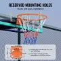 VEVOR Basketball Rim, Wall Door Mounted Basketball Hoop, Heavy Duty Q235 Basketball Flex Rim Goal Replacement with Net, Standard