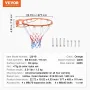 Basketball Rim, Wall Door Mounted Basketball Hoop, Heavy Duty Q235 Basketball Flex Rim Goal Replacement with Net, Standard 18" I