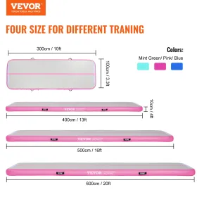 VEVOR 3 m Air Track Inflatable Training Tumbling Gymnastics Gym Mat with Pump