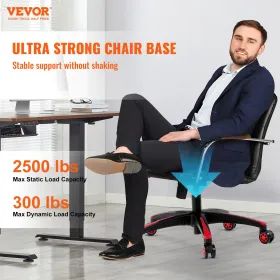 VEVOR Office Chair Base Replacement, 28", 2500 lbs Static Load, Heavy Duty Universal Computer Desk Chair Stool Base Part with 5 