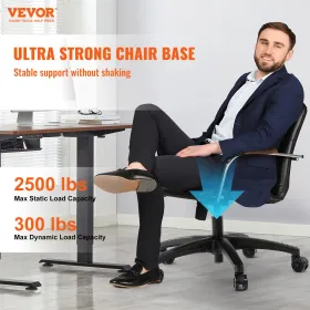 VEVOR Office Chair Base Replacement, 28", 2500 lbs Static Load Capacity, Heavy Duty Universal Computer Desk Chair Stool Base Par