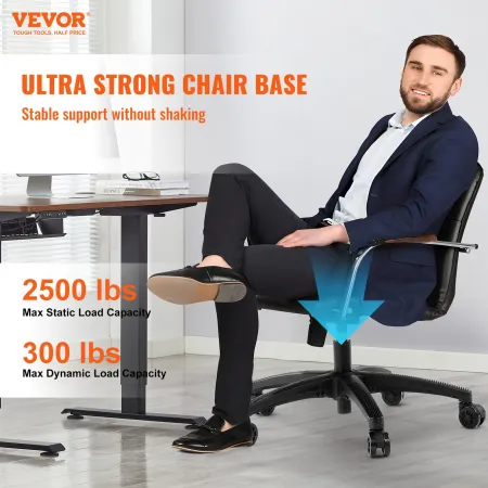 VEVOR Office Chair Base Replacement, 28", 2500 lbs Static Load Capacity, Heavy Duty Universal Computer Desk Chair Stool Base Par