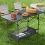Folding Camping Table, Outdoor Portable Side Tables, Lightweight Fold Up Table, Aluminum & Steel Ultra Compact Work Table with L
