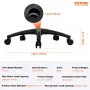 Office Chair Base Replacement, 28", 2500 lbs Static Load Capacity, Heavy Duty Universal Computer Desk Chair Stool Base Part with