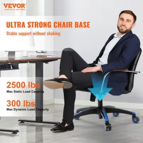 VEVOR Office Chair Base Replacement, 28", 2500 lbs Static Load, Heavy Duty Universal Computer Desk Chair Stool Base Part with 5 