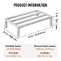 VEVOR Aluminum Dunnage Rack, 36” x 20” Commercial Food Floor Rack, 8” Off the Floor, 1800 lbs Capacity All-Welded Aluminum Stora