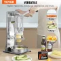Commercial French Fry Cutter with 4 Replacement Blades, 0.64 cm and 0.95 cm Blade Easy Dicer Chopper, 6-wedge Slicer and 6-wedge